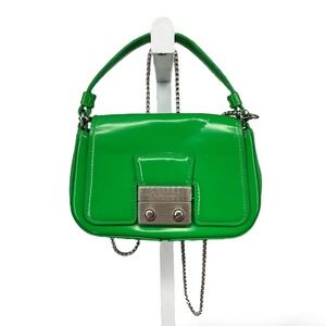 3.1 Phillip Lim Green Leather Mini Shoulder Bag Chain Strap GUC